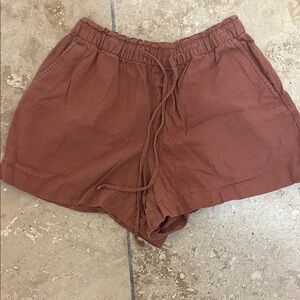GAP Women's Casual Burnt Sienna Linen Shorts with pockets
